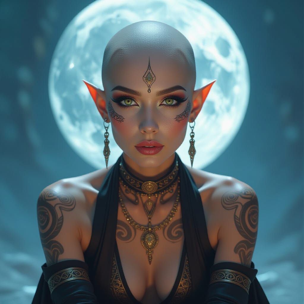 Ethereal Elf with Avian Features in Photorealistic Style