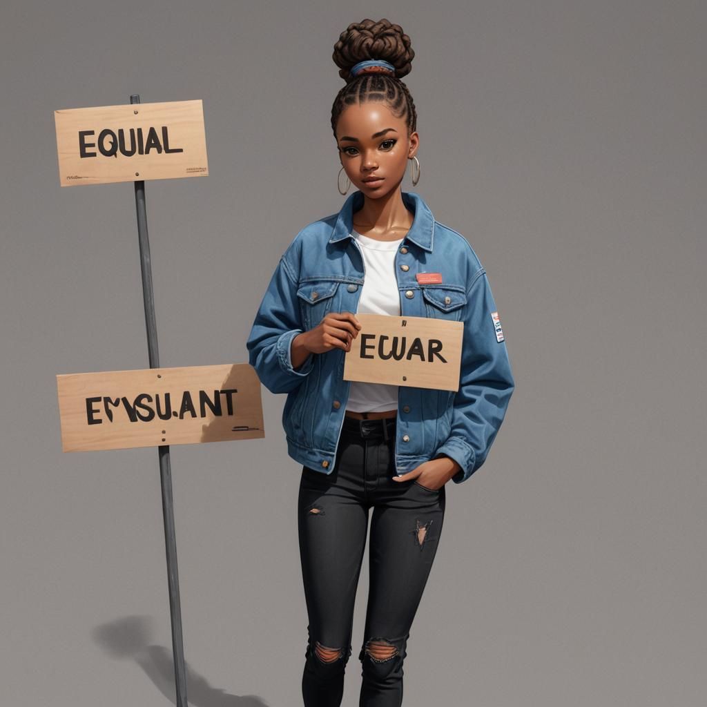 Teenage Girl Advocates for Equal Rights: 3D Anime Art