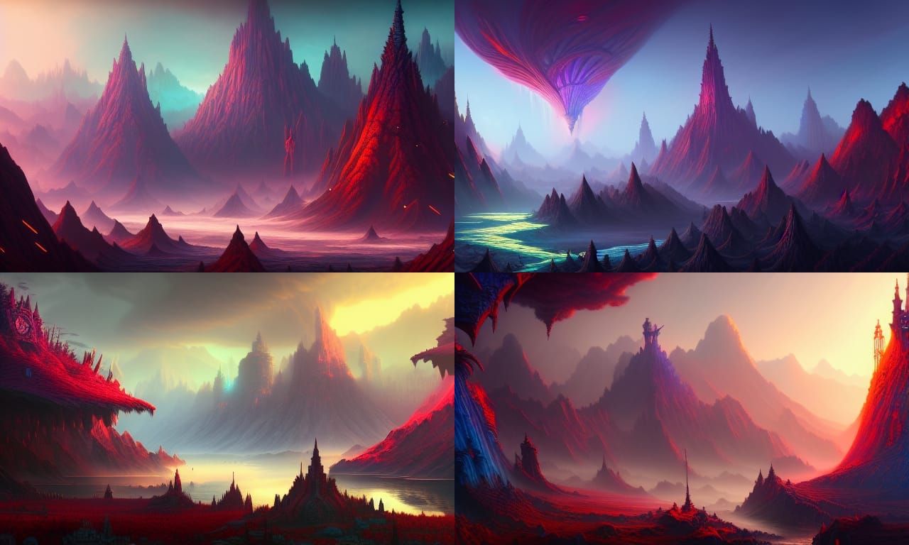 Fantastical Matte Painting in Deep Color, Unreal Engine