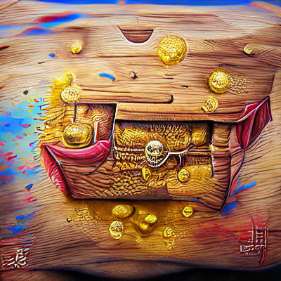 Ornate Treasure Chest with Gold