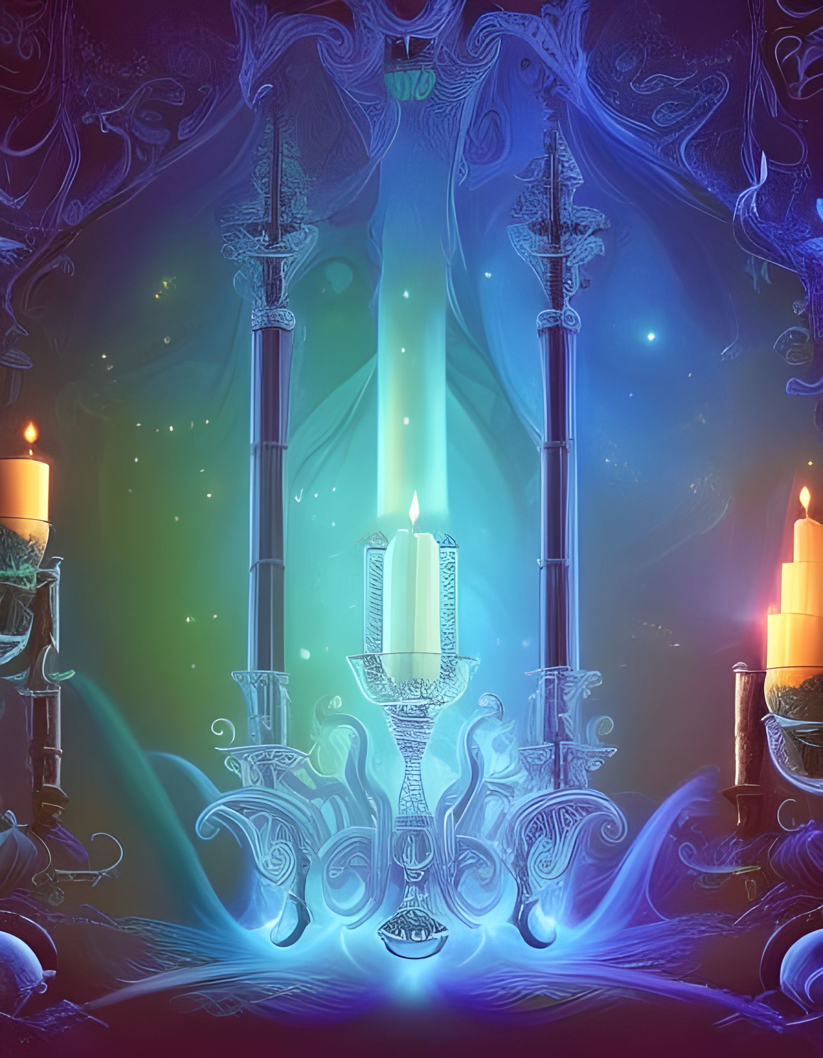 Mystical Chandelier Centerpiece in Fantasy Concept Art