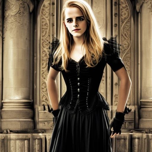 Gothic Blonde Portrait in Hyperrealistic Style