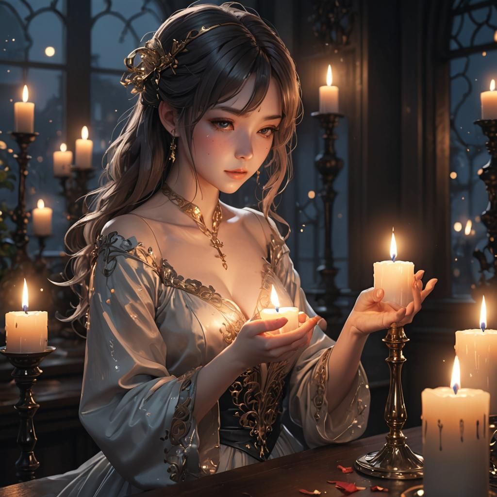 Dancing Flame: Anime-Inspired Candle in 3D