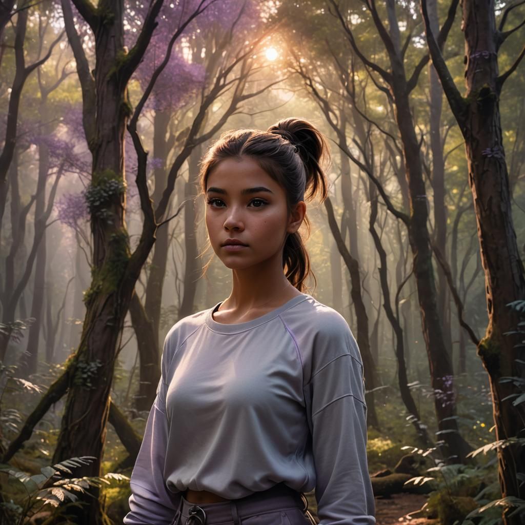 Mystical Forest Portrait: A Vibrant Digital Painting