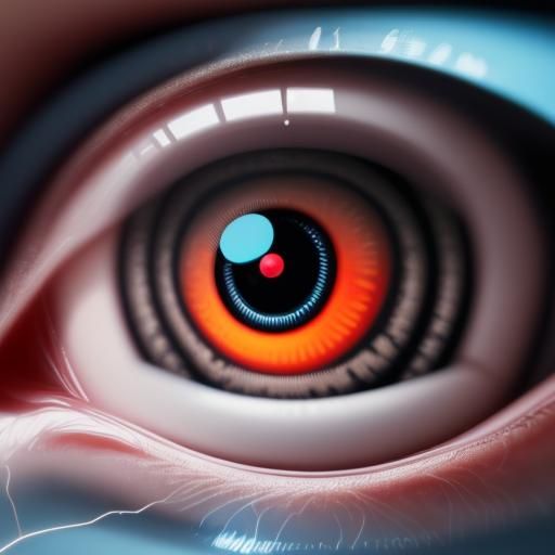 Close-Up of a Brilliant Robotic Eye