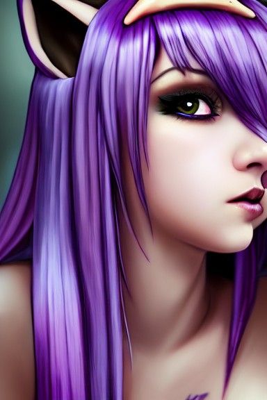 Curvy Wolf Girl Portrait in Cinematic Style