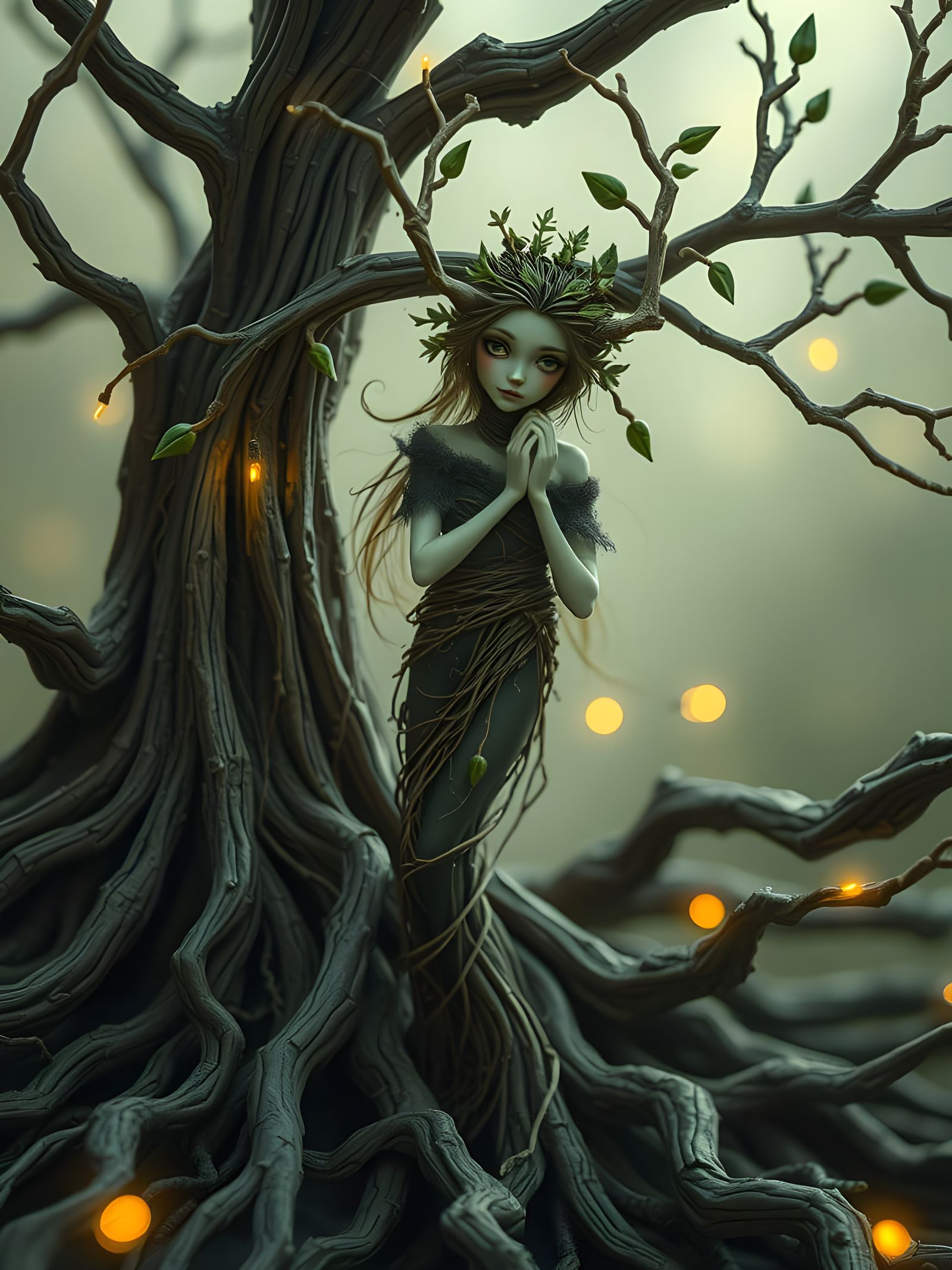 Ethereal Arbor Spirit in Whimsical Fantasy Style
