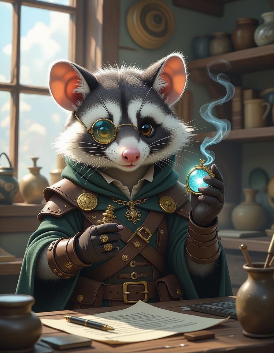 Opossum Artificer in Anime Style Workshop