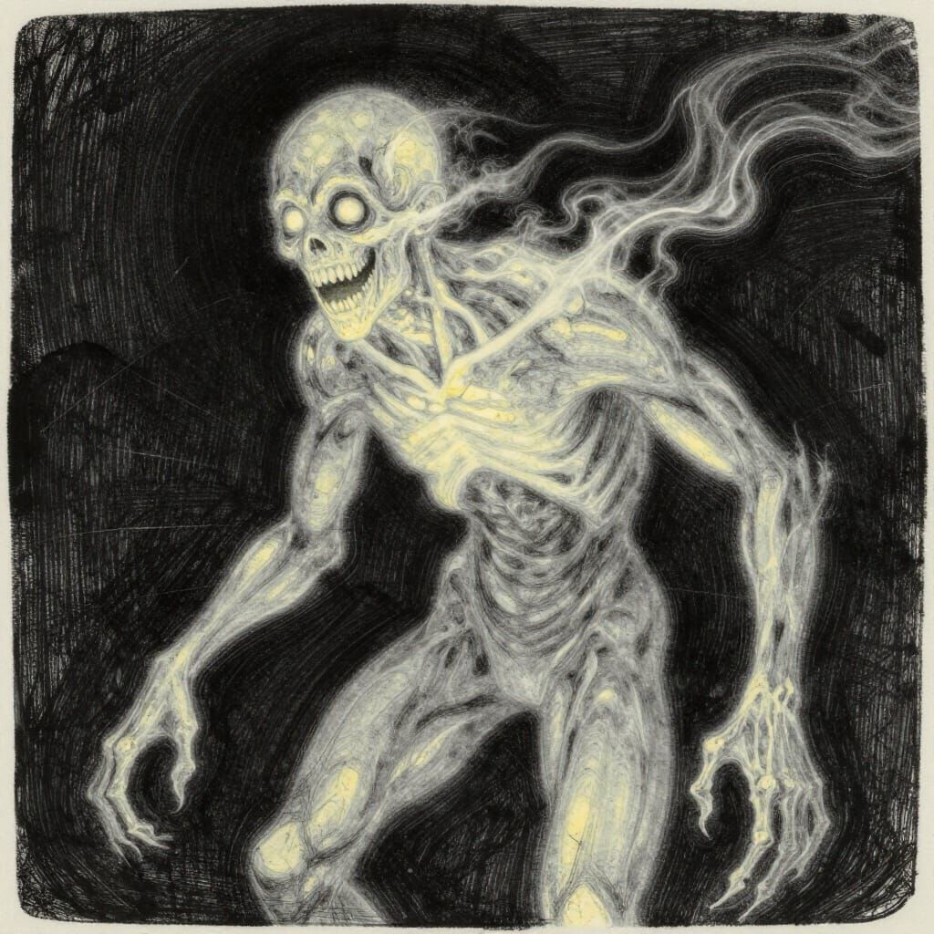 Pale Abomination in Scratchy Ink Style