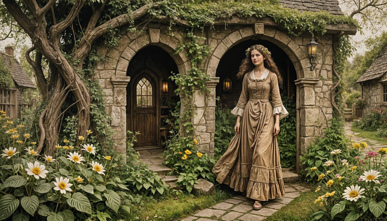 Pagan Gentlewoman in Sepia Tone