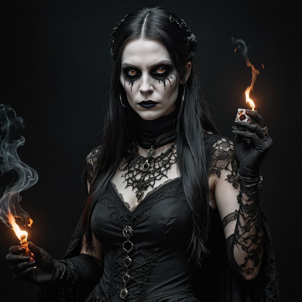 High-Fashion Horror Portrait of Vampire Woman