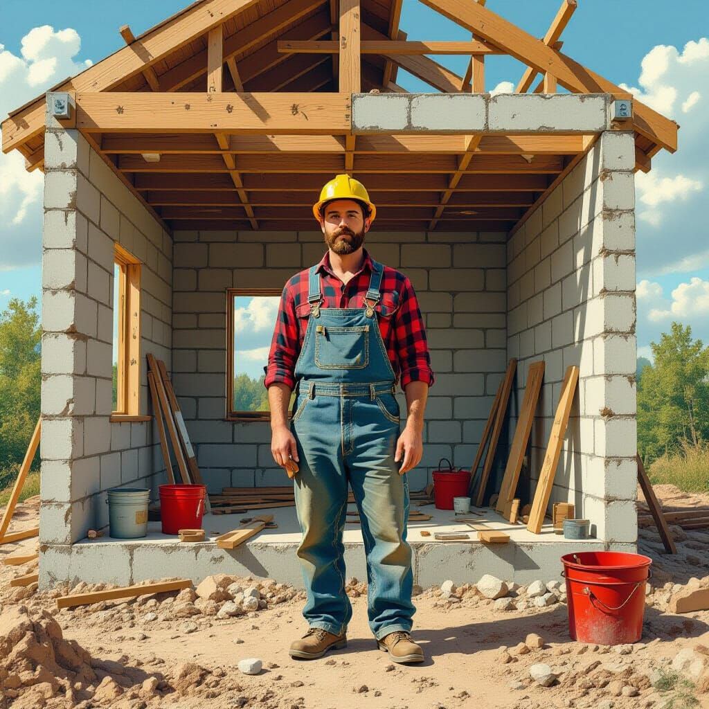 Whimsical Children's Book Engineer Amidst Construction