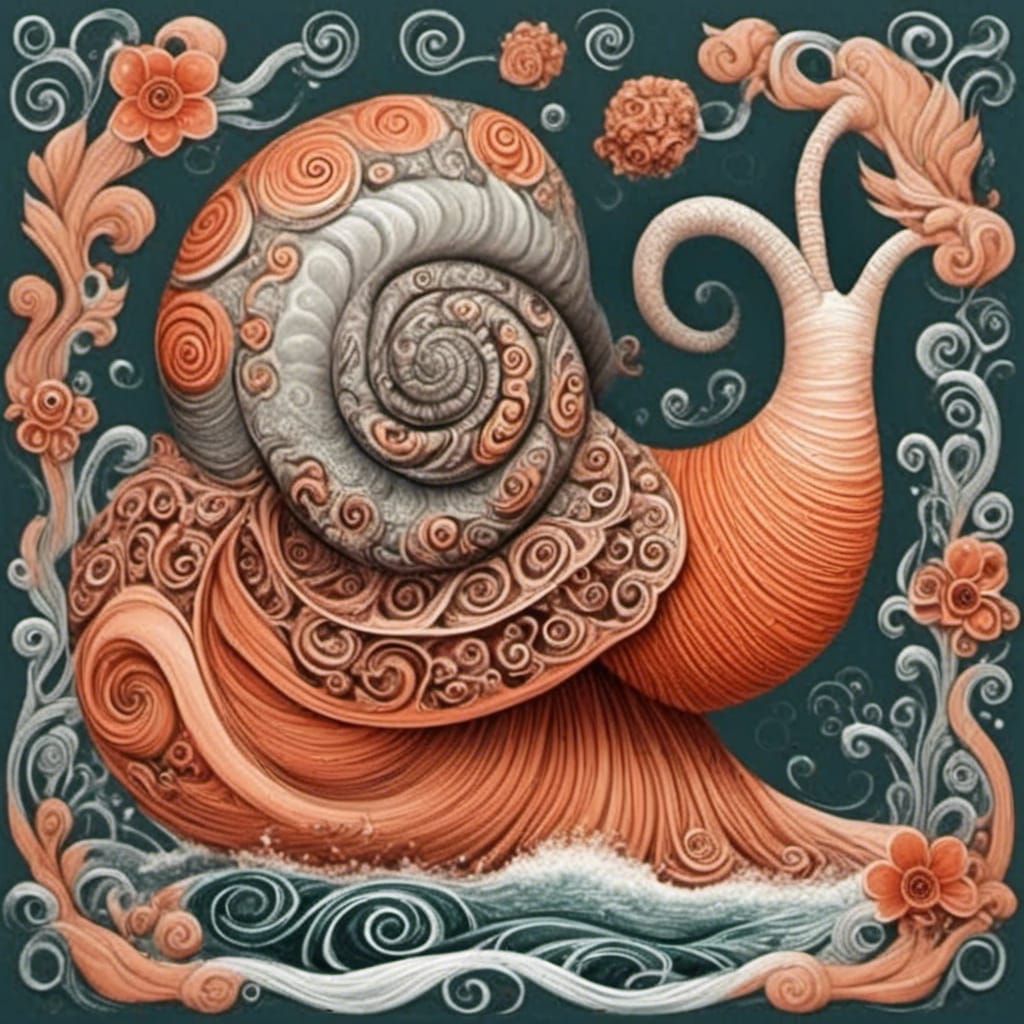 Giant Snail in Cinnamon Swirl Style