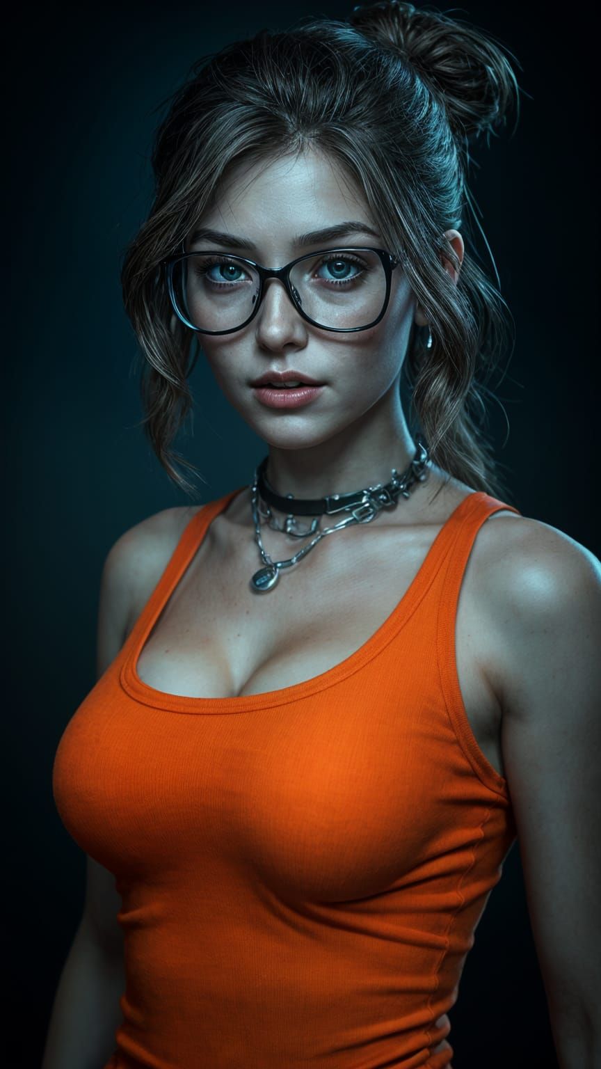 Sultry, Charismatic Woman in Dark Gothic Style