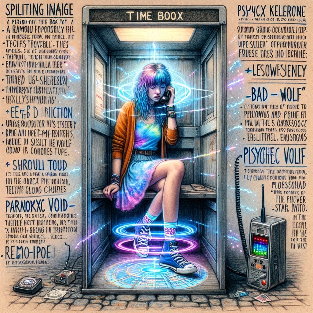 Time Traveler in Psychic Tardis with Paranormal Tools