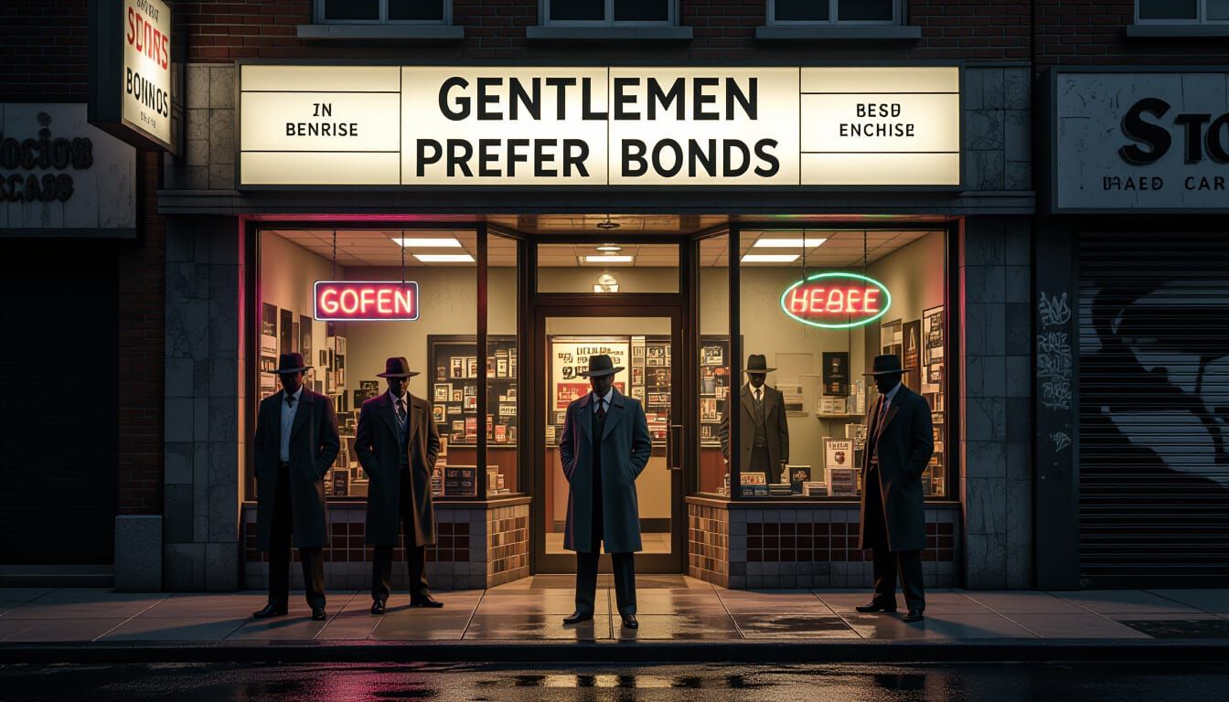 Bail Bonds Storefront in Gritty Cinematic Style