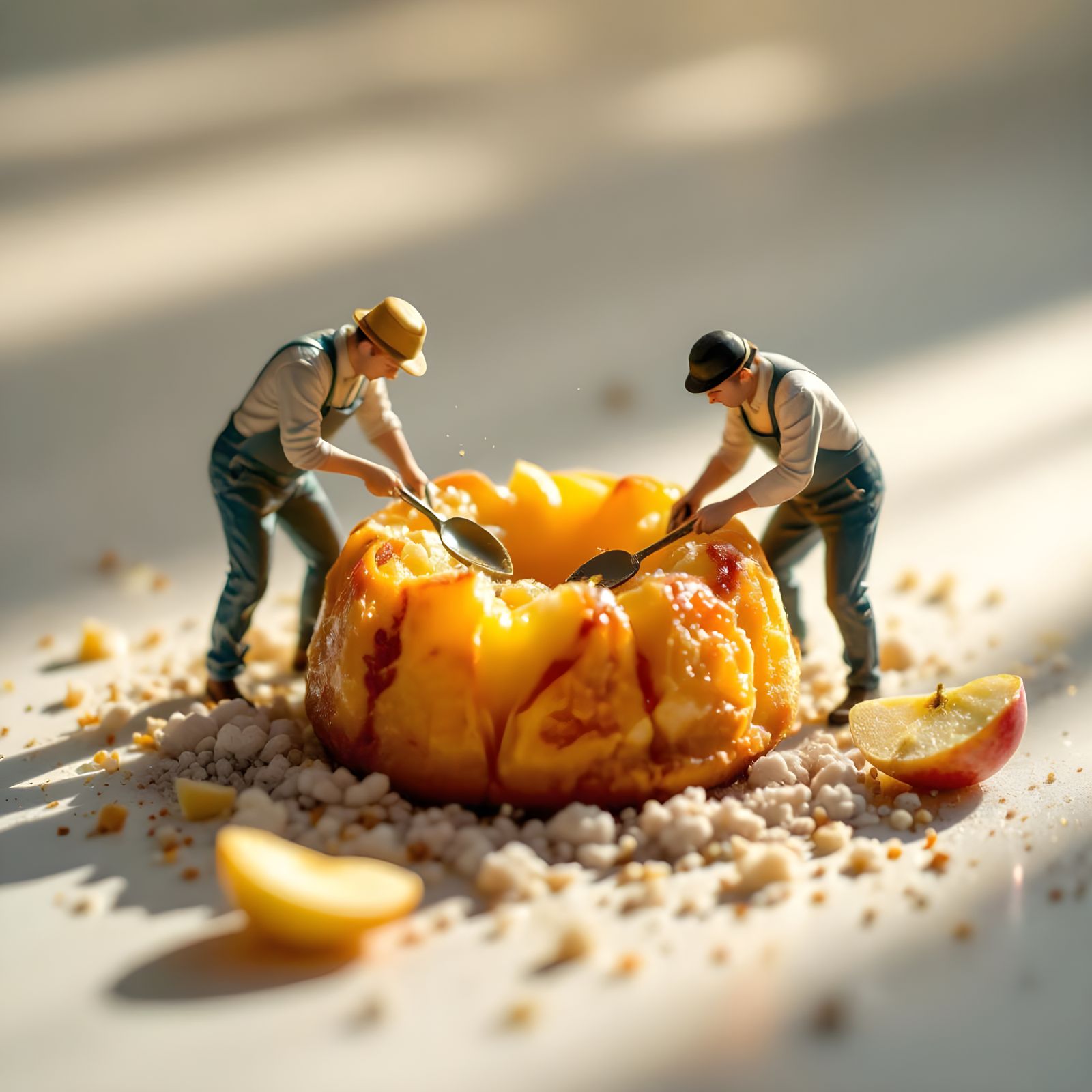 Miniature Builders Craft Apple Charlotte in Surreal Food Art