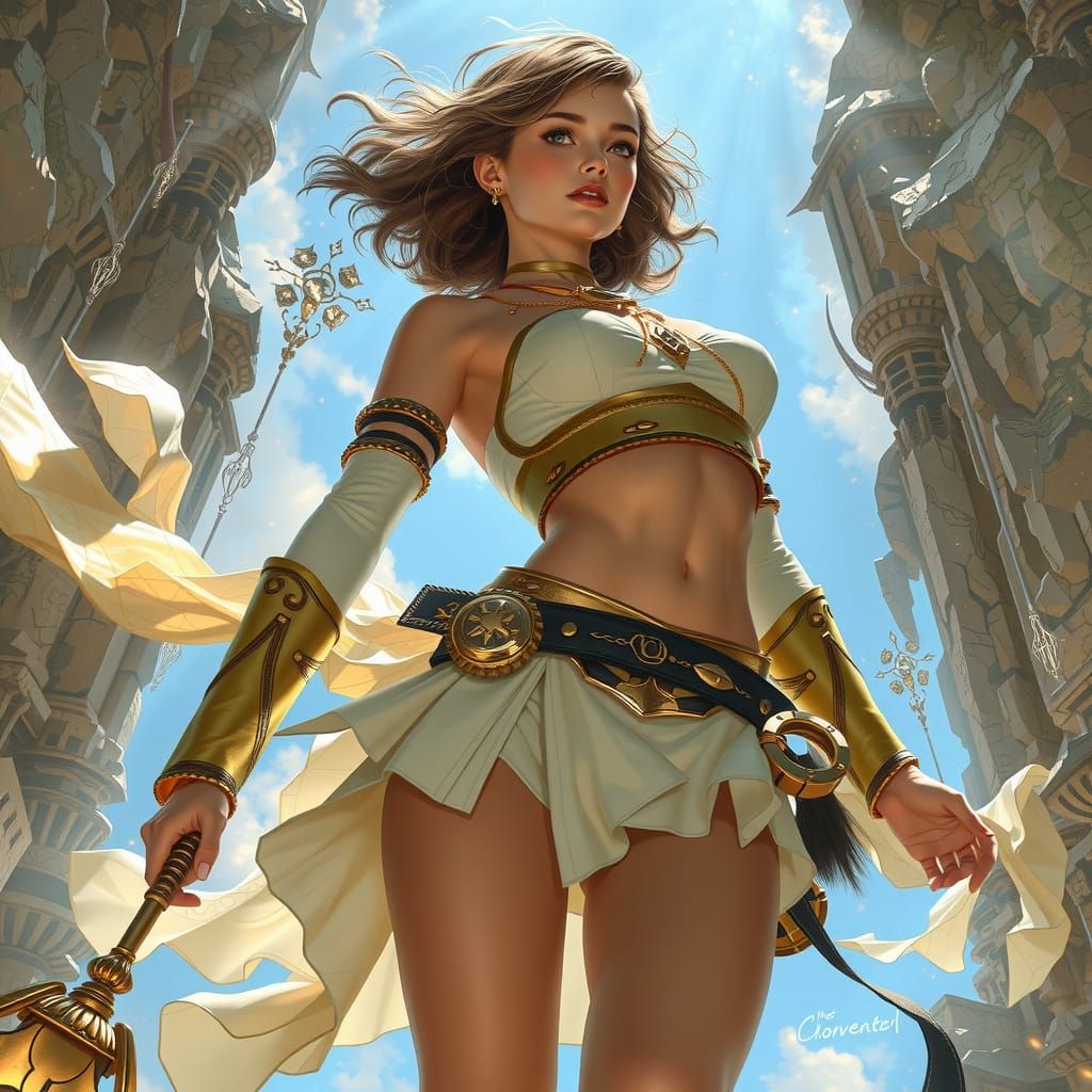 Ethereal Goddess of Light in a Todd Lockwood-Inspired Fantas...