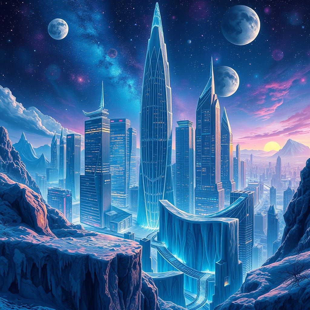 Cosmic Cityscape: Frozen Metropolis in Holographic Dreamscap...