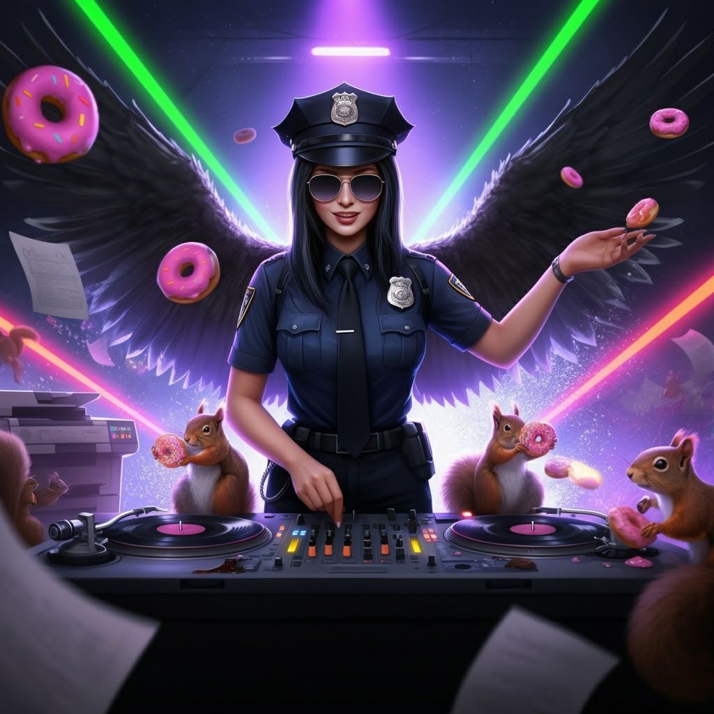 Police officer Dark Angel Nyx part4: DJ Nyx jams like the be...