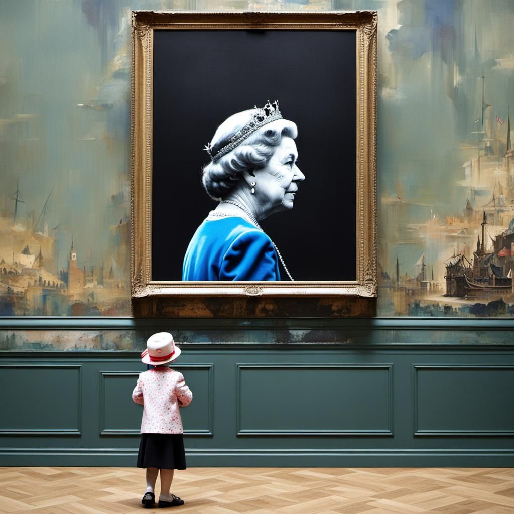 Queen Elizabeth Observes Banksy-Style Art