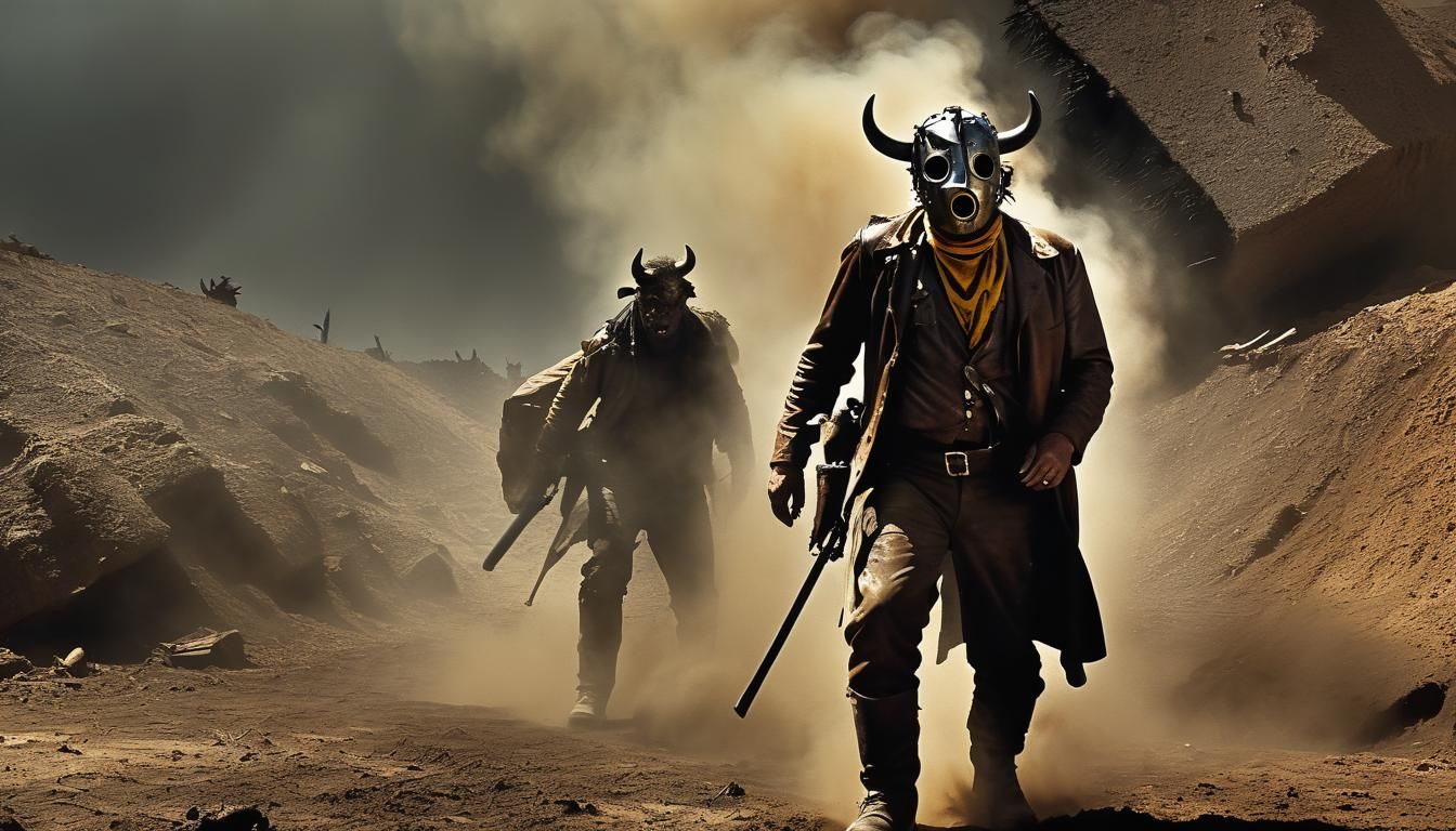 Leatherface Trampled: A Gritty Cinematic Horror Scene