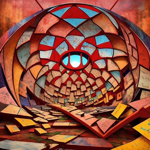 Angular Geometric Composition with Contrasting Shapes