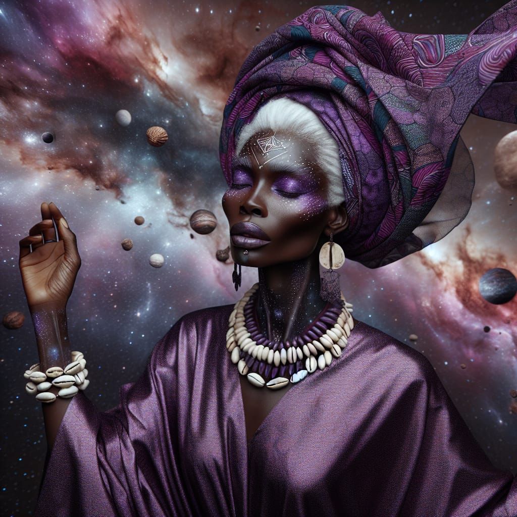 Nana Buluku: Dahomey Goddess in Cosmic Illustration