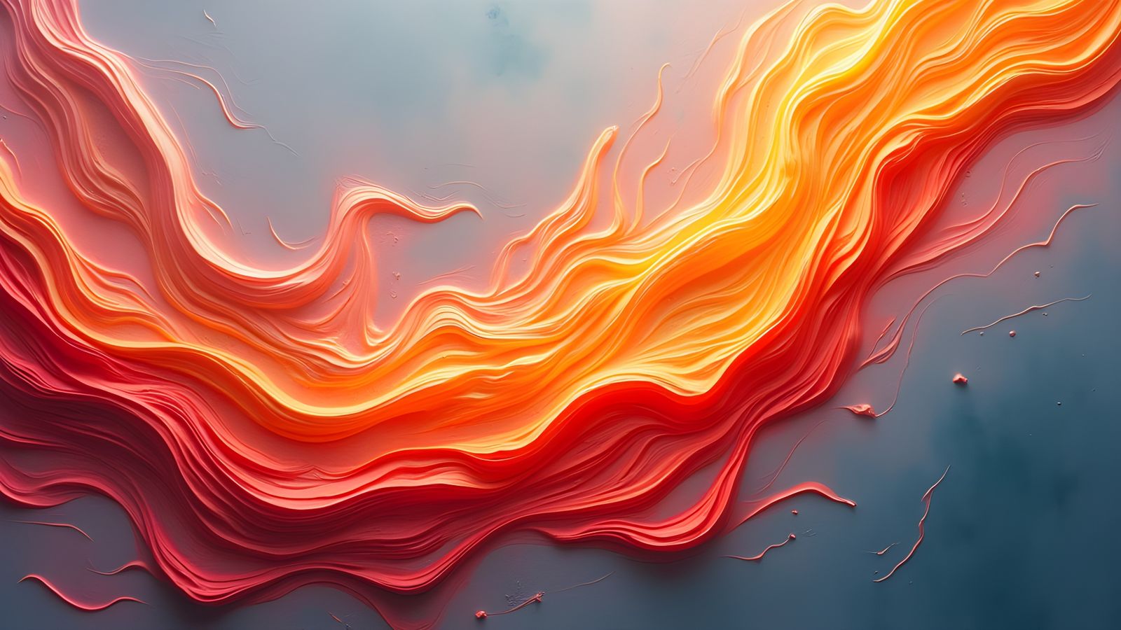 Abstract Fire Flames in Impressionistic Style