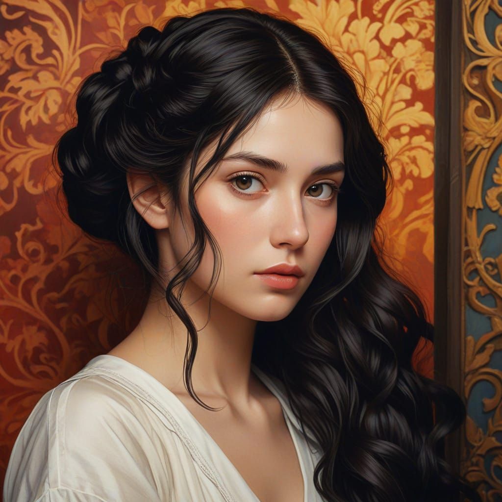 Portrait of Beautiful Woman in Photorealistic Style