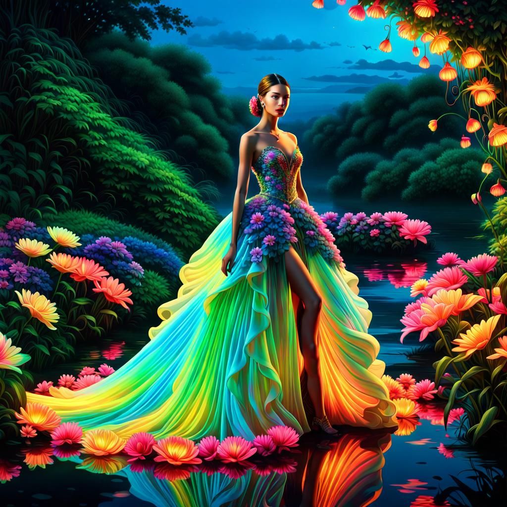 LED Light Counture Fashion Gown