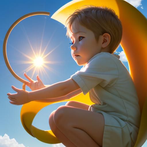 Mobius Strip Art: Child, Life, and Sun