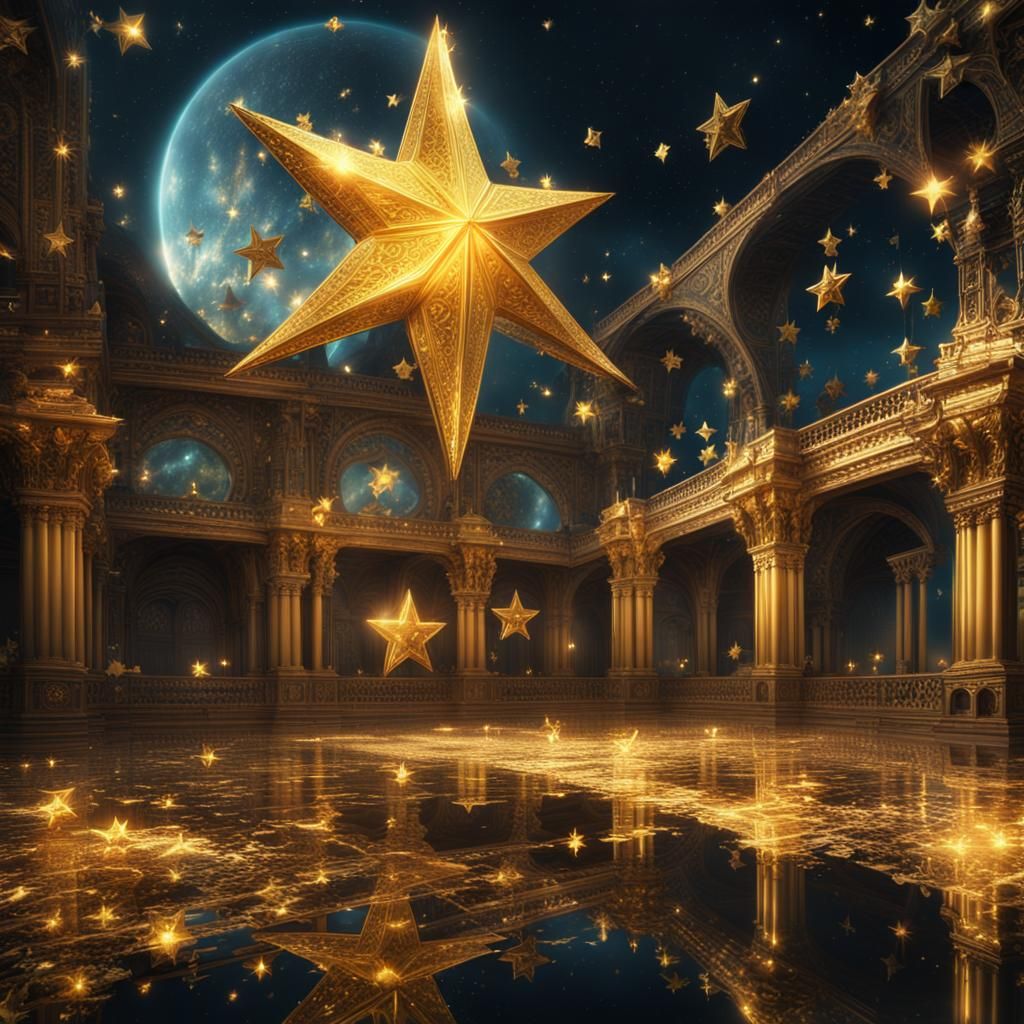 Magic Gold Star in Digital Matte Painting