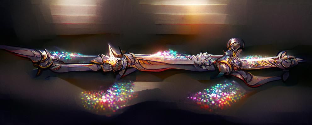 Glittering Shimmering Sword Sketch in Radiant Darkness