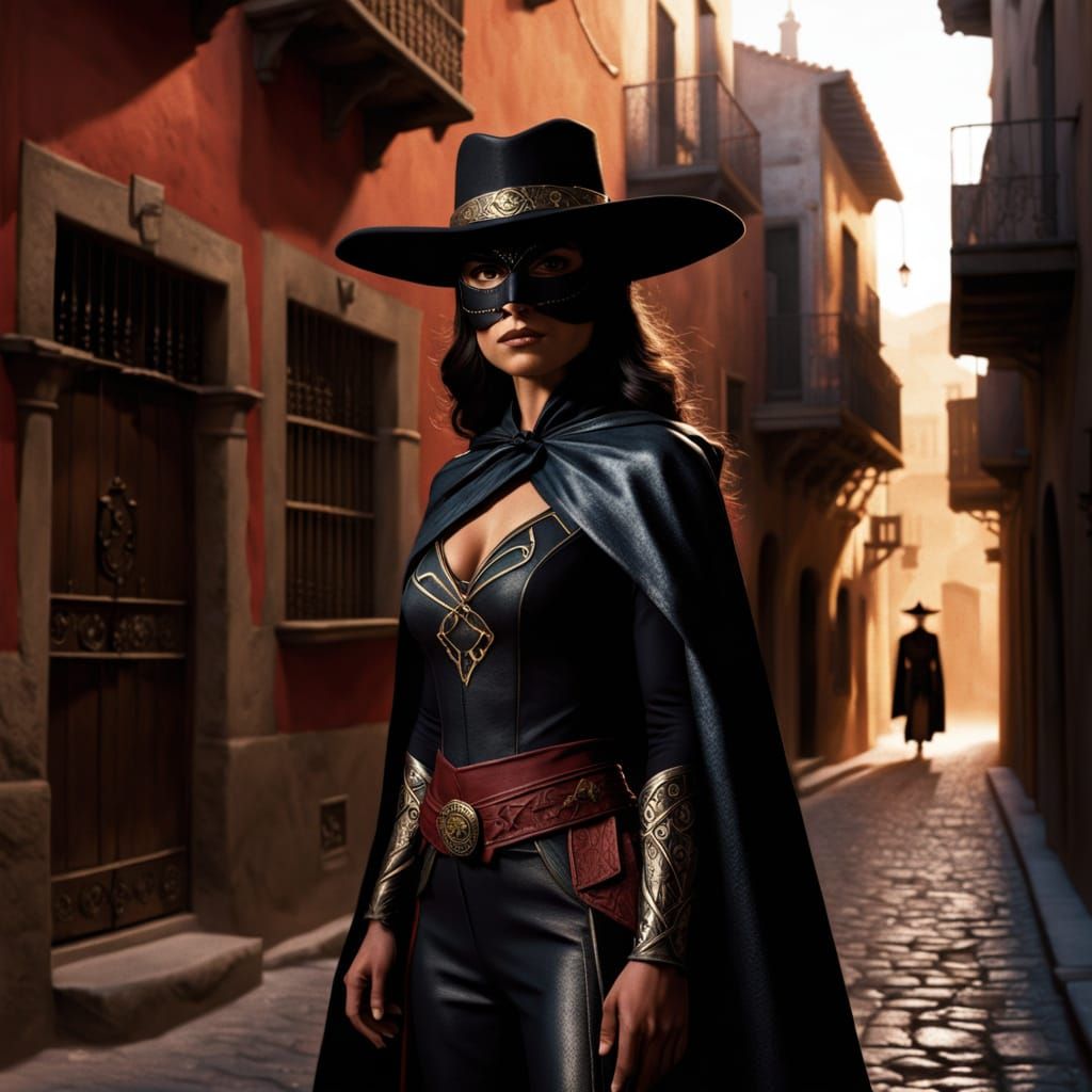 Dawn Juana de la Vega as Zorro in Dramatic Chiaroscuro