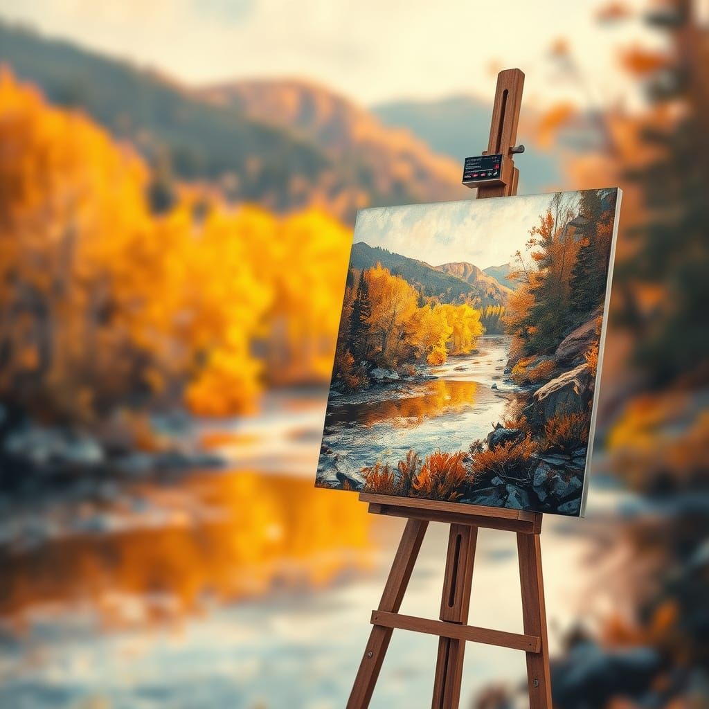 Soft Focus Ephemeral Yampa River Landscape in Oil Paint Styl...