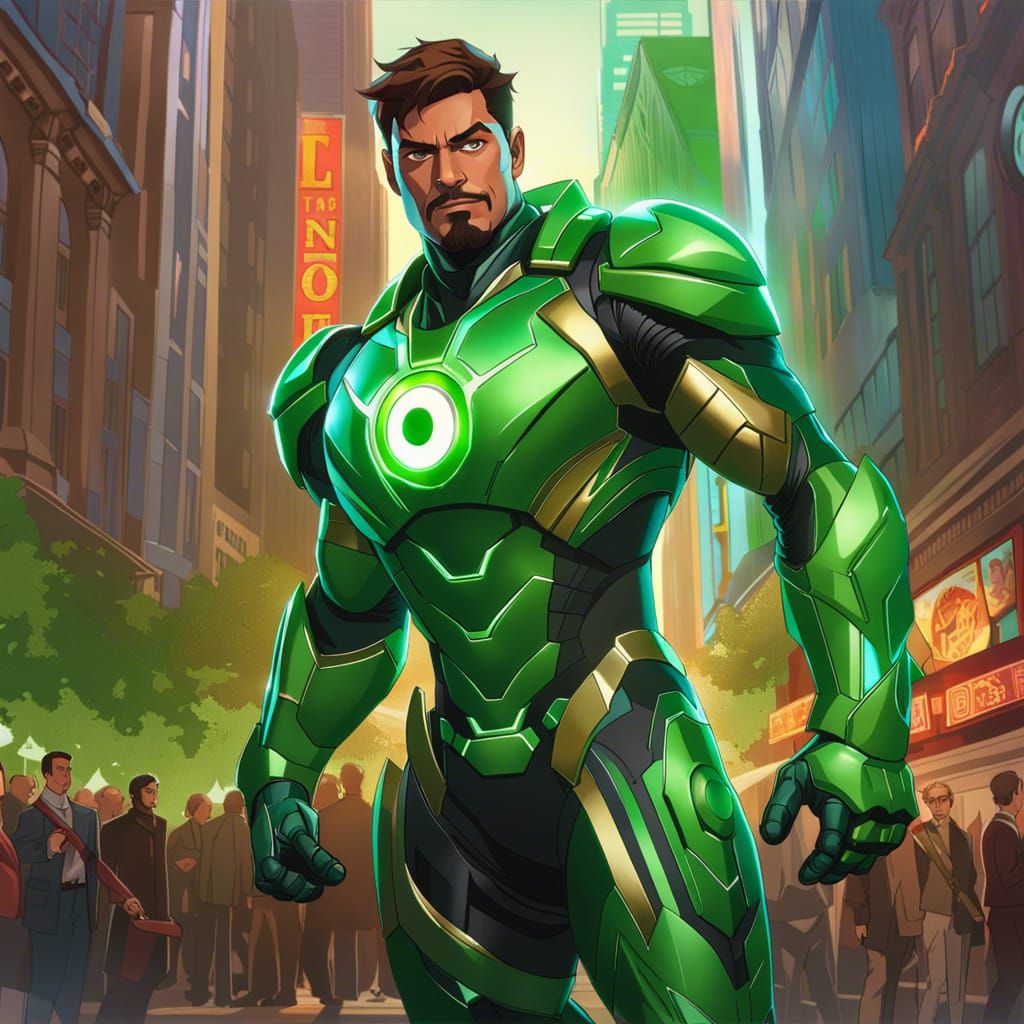 Ben 10 wearing iron man's suit