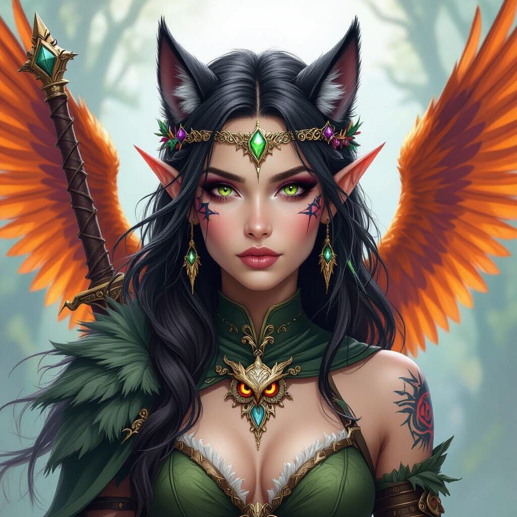 Dark Elf Warrior Princess with Magical Attributes