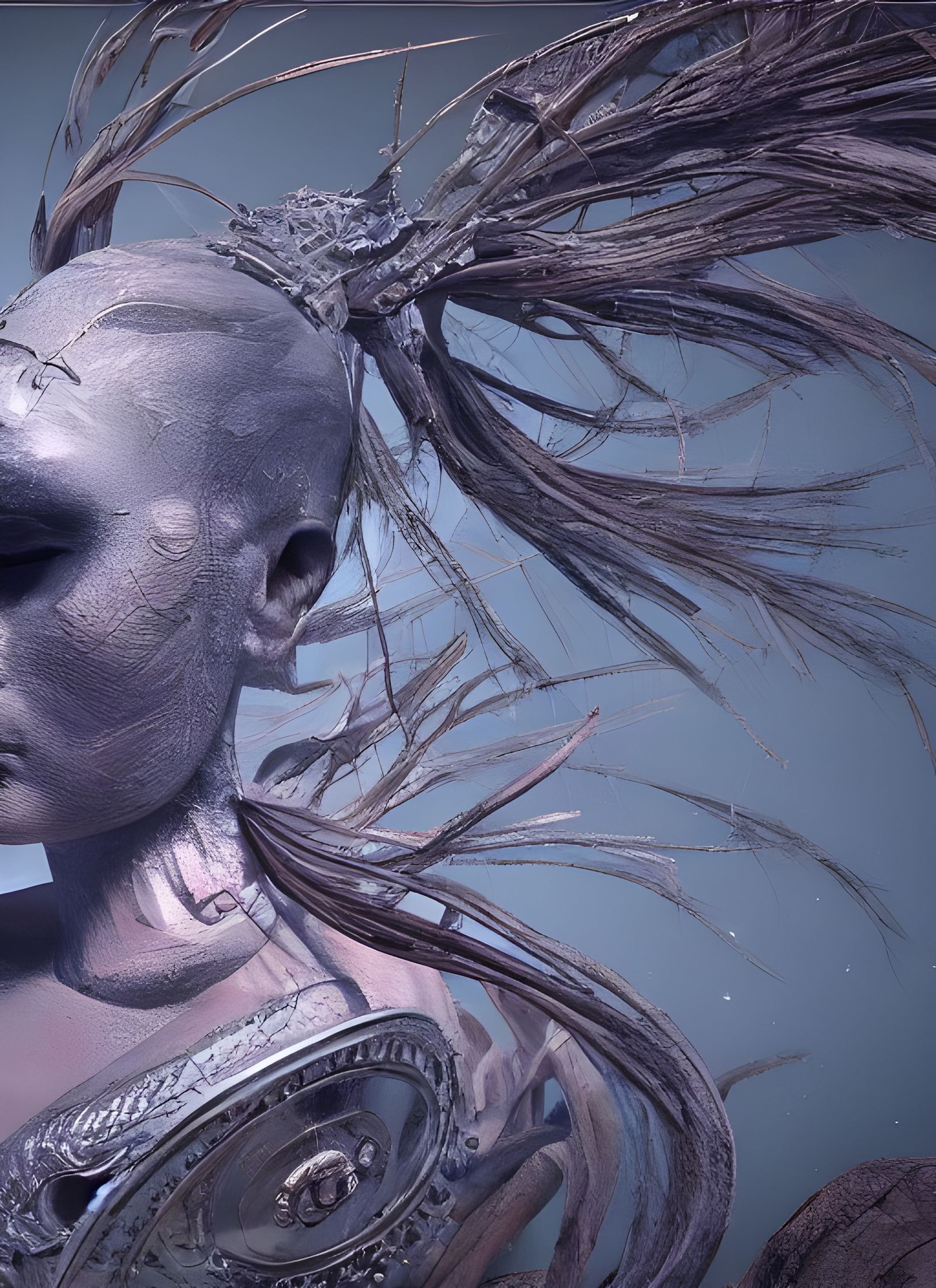 Detailed Post-Apocalyptic Warrior in Hyperrealistic Style