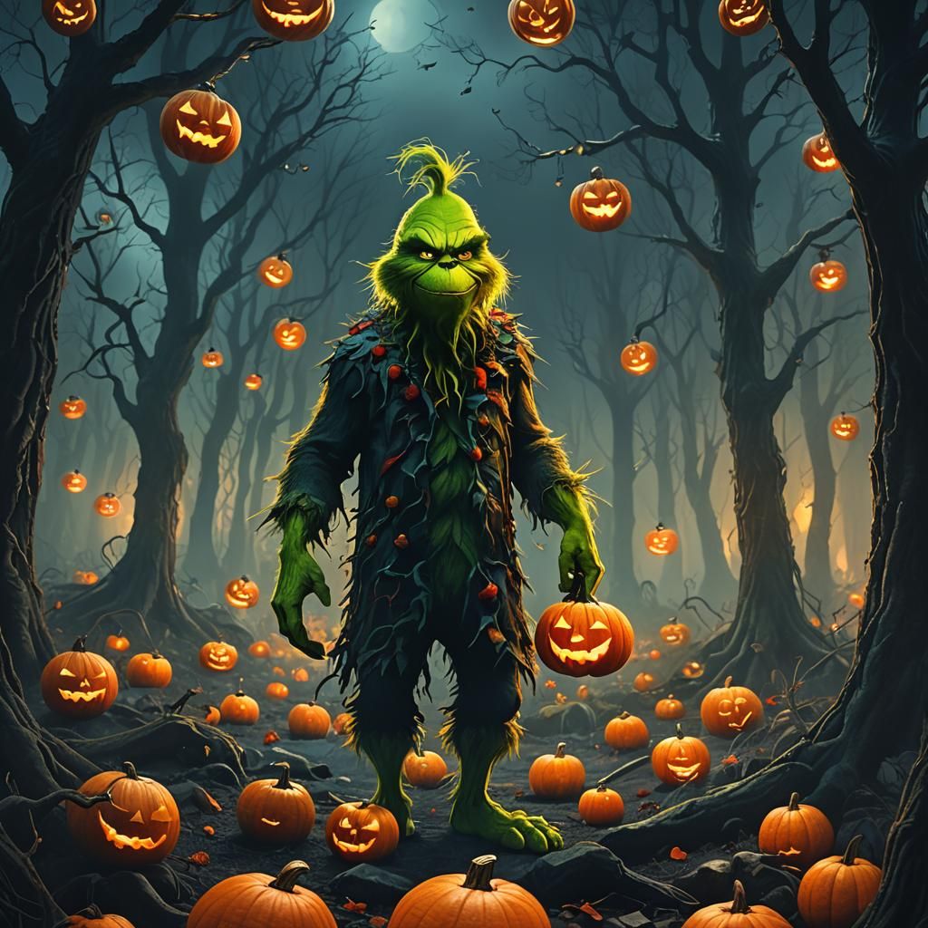 The Grinch's Halloween Plot: A Matte Painting