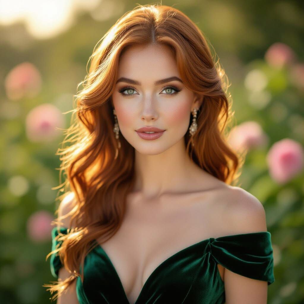 Beautiful Woman in Golden Hour Light