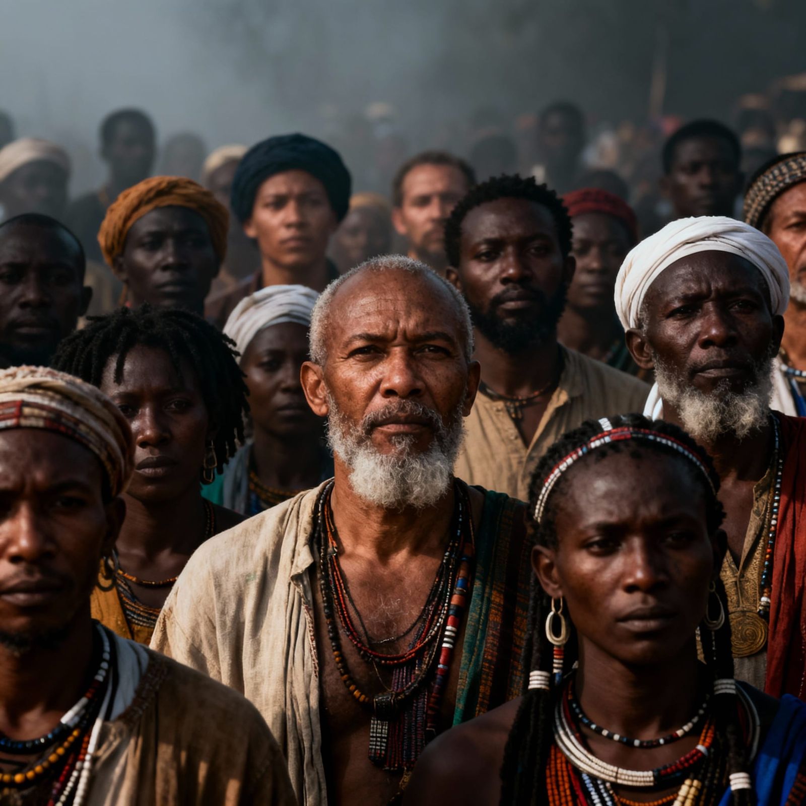 Diverse Crowd United in Hyperrealistic HDR Style