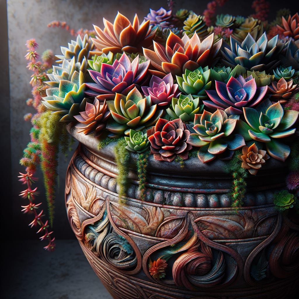 A Pot of Succulents