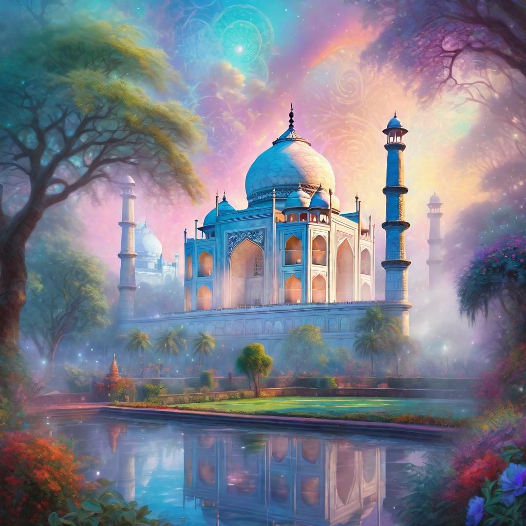 Ethereal Fantasy Taj Mahal Palace Illustration