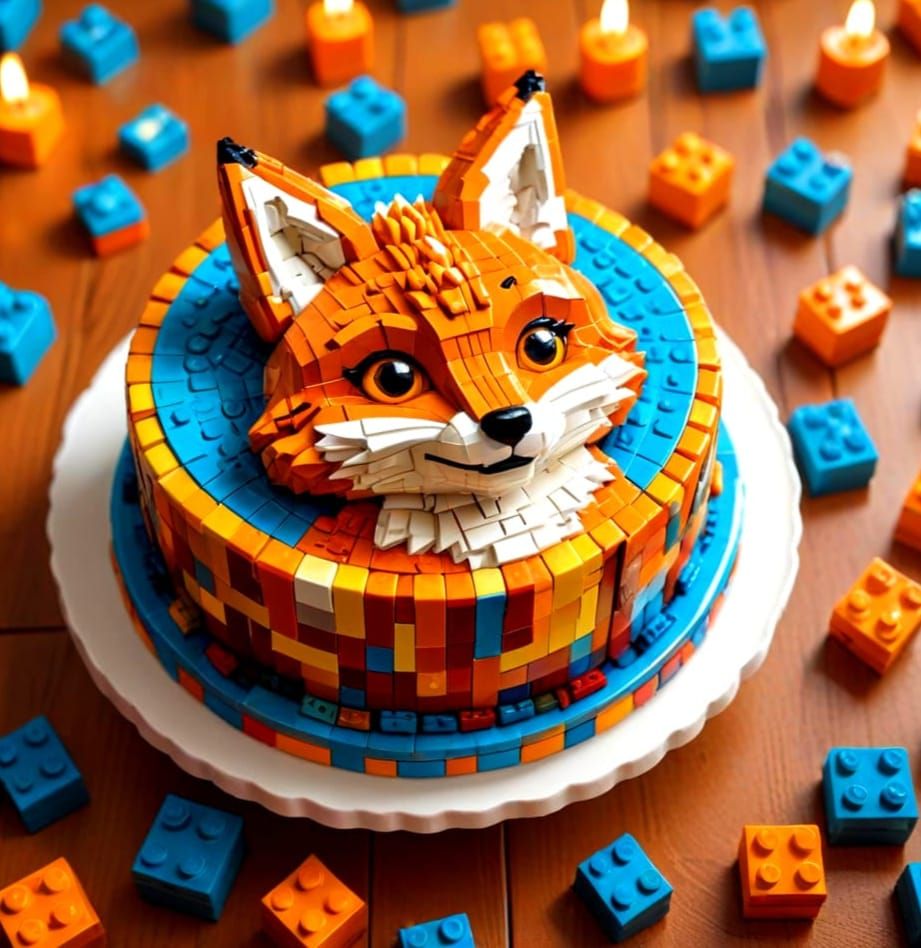 Lego Fox Cake Decoration