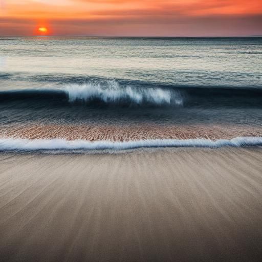 Serene Beach Sunset in 3D Game Cinematic Style