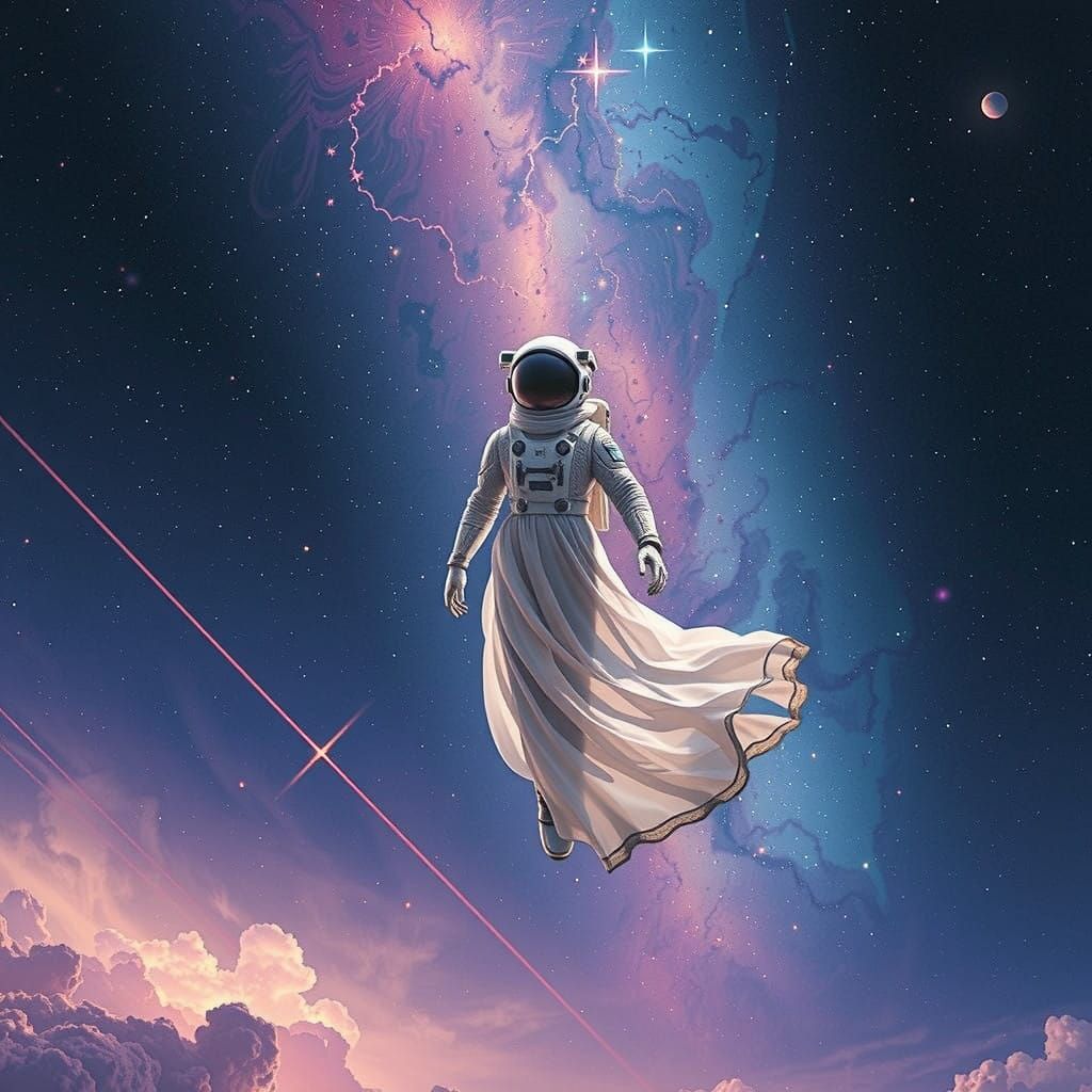 Cosmic Human Unites with the Universe in a Stunning, Helmetl...