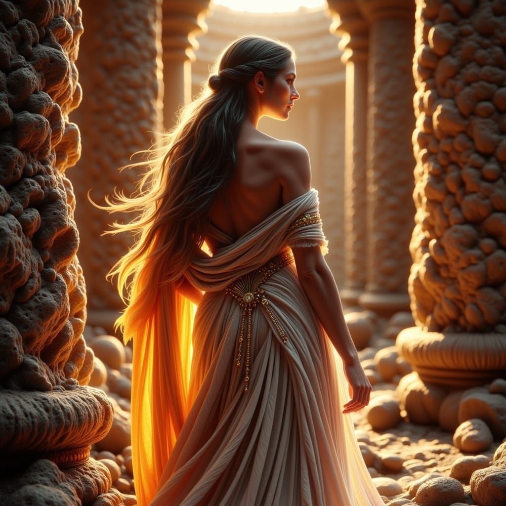 Egyptian Princess Aida in Warm Golden Light