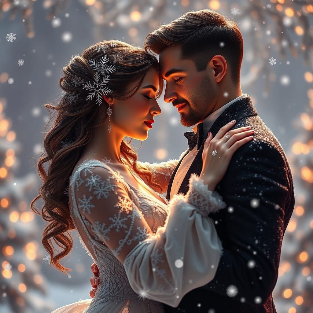 Snowflake Dance: Winter Portrait in Rutkowski Style