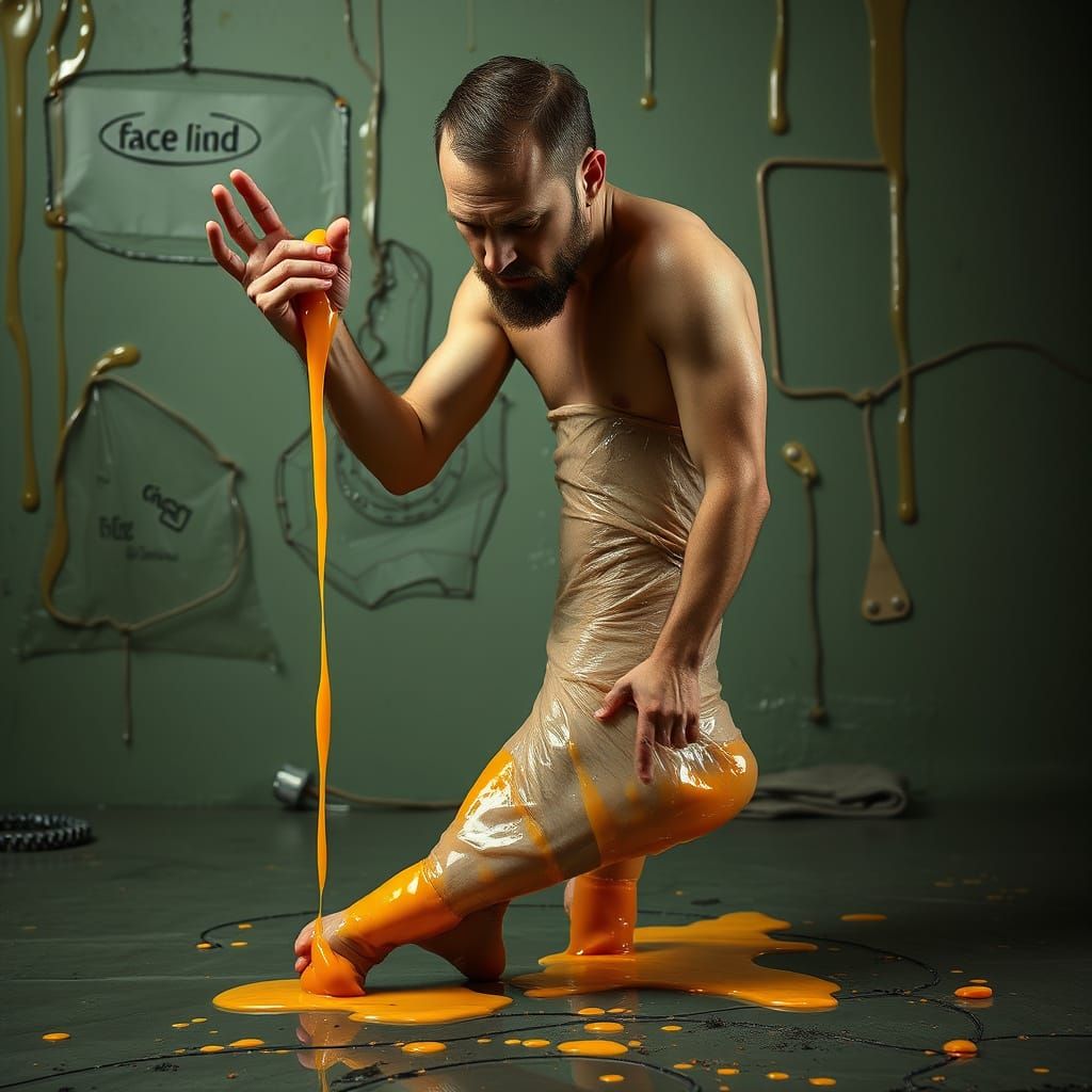 Man Trapped in Sticky Situation